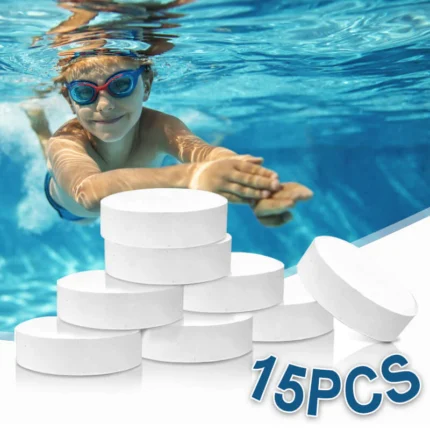 15 pastilles de chlore pour flotteur de chlore solaire de piscine