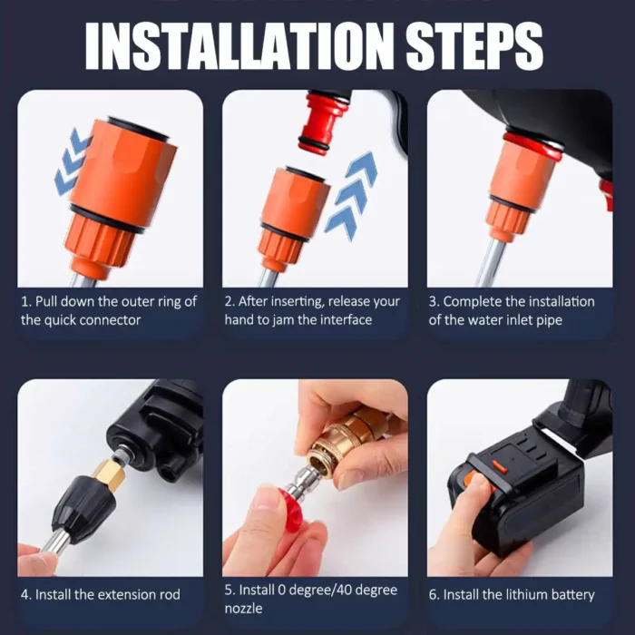 Nettoyeur haute pression sans fil avec 2 batteries – Image 10