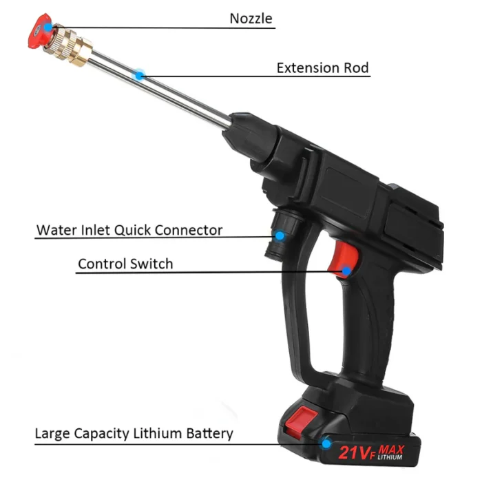 Nettoyeur haute pression sans fil avec 2 batteries – Image 11