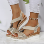 Sandales Compensées pour Femme, Style Vintage – Image 10