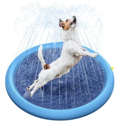 Tapis Splash Antidérapant avec Arroseur pour Enfants et Chiens – Piscine pour Chien et Pataugeoire