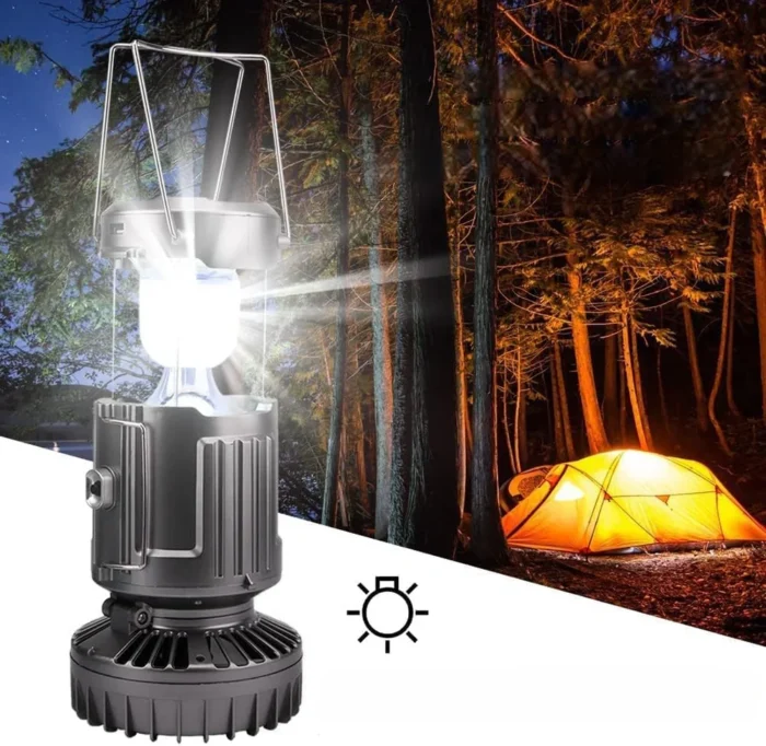 Lanterne de Camping Portable Solaire LED avec Ventilateur de Refroidissement – Image 6