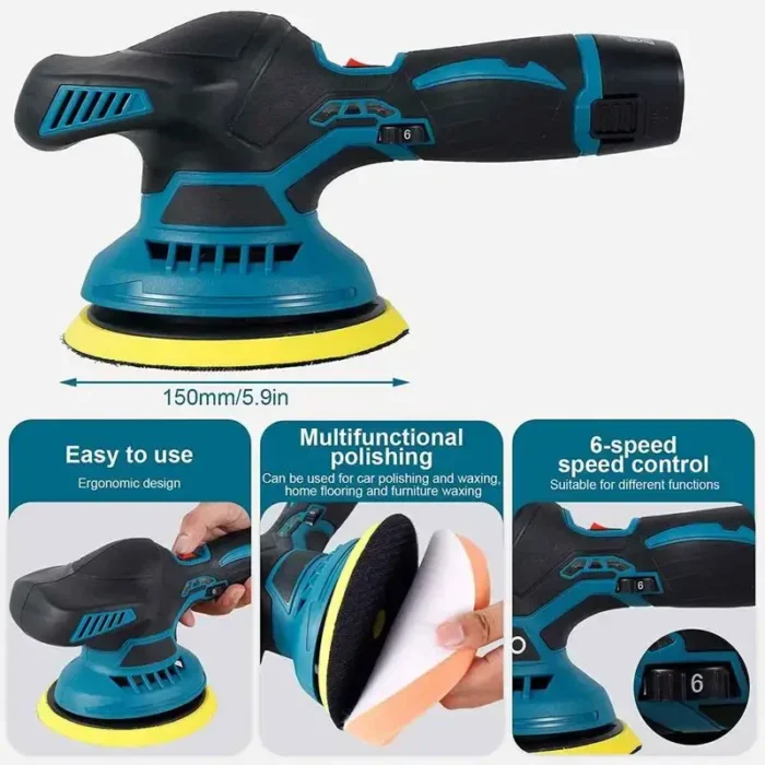 Polisseuse de voiture sans fil avec 2 batteries – Image 10