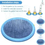 Tapis Splash Antidérapant avec Arroseur pour Enfants et Chiens – Piscine pour Chien et Pataugeoire – Image 9