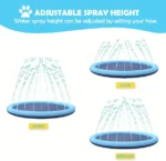 Tapis Splash Antidérapant avec Arroseur pour Enfants et Chiens – Piscine pour Chien et Pataugeoire – Image 10